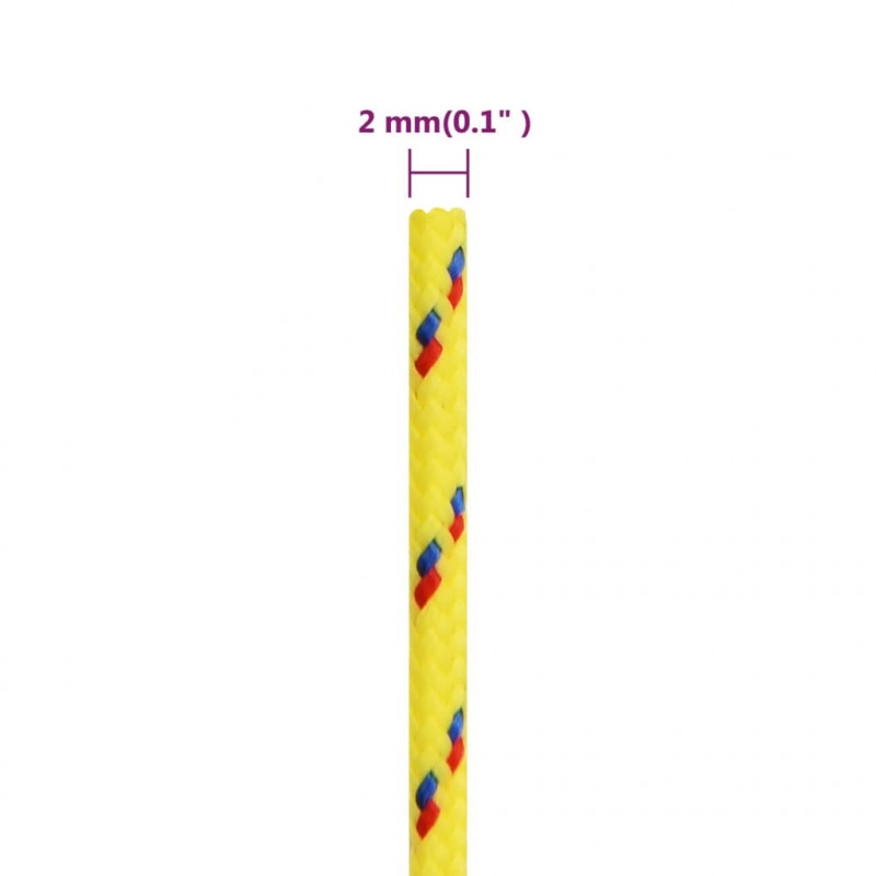 Linka żeglarska, żółta, 2 mm, 250 m, polipropylen