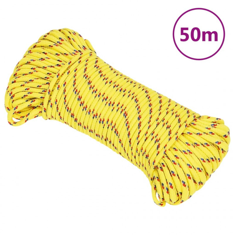 Linka żeglarska, żółta, 3 mm, 50 m, polipropylen