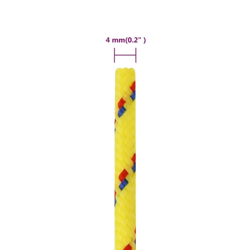 Linka żeglarska, żółta, 4 mm, 100 m, polipropylen
