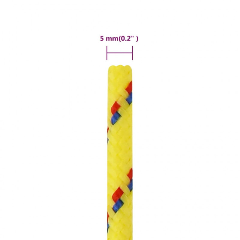 Linka żeglarska, żółta, 5 mm, 250 m, polipropylen