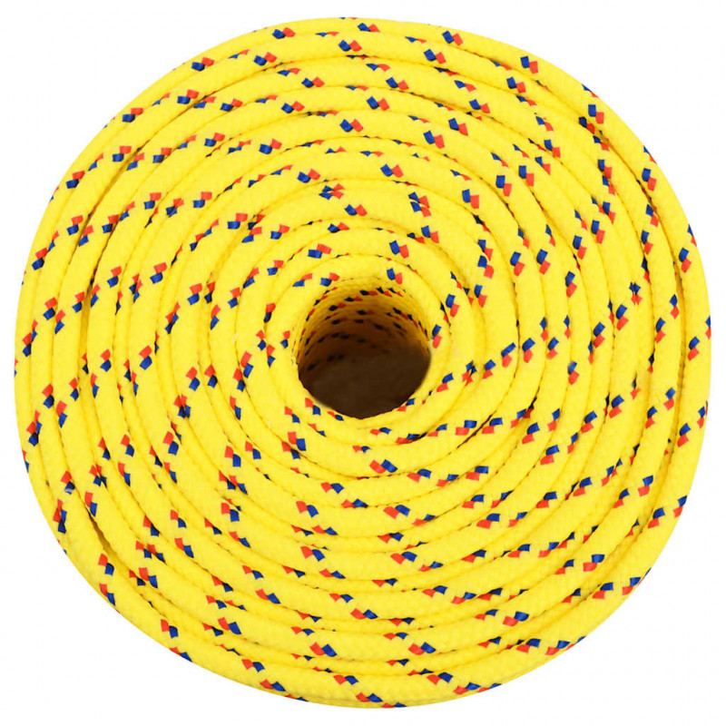 Linka żeglarska, żółta, 6 mm, 100 m, polipropylen