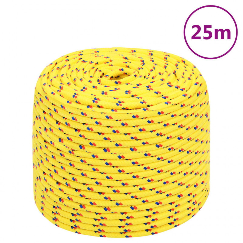 Linka żeglarska, żółta, 10 mm, 25 m, polipropylen