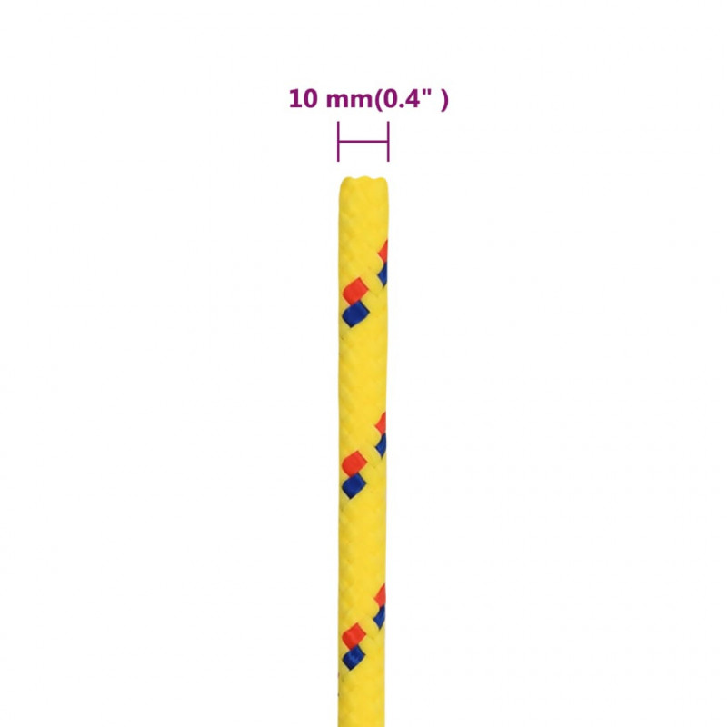 Linka żeglarska, żółta, 10 mm, 25 m, polipropylen