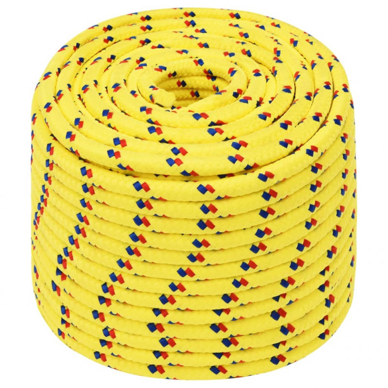 Linka żeglarska, żółta, 12 mm, 25 m, polipropylen