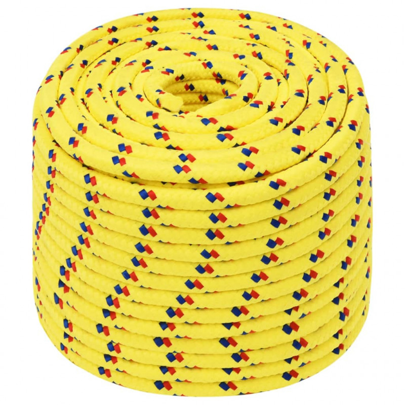 Linka żeglarska, żółta, 12 mm, 100 m, polipropylen