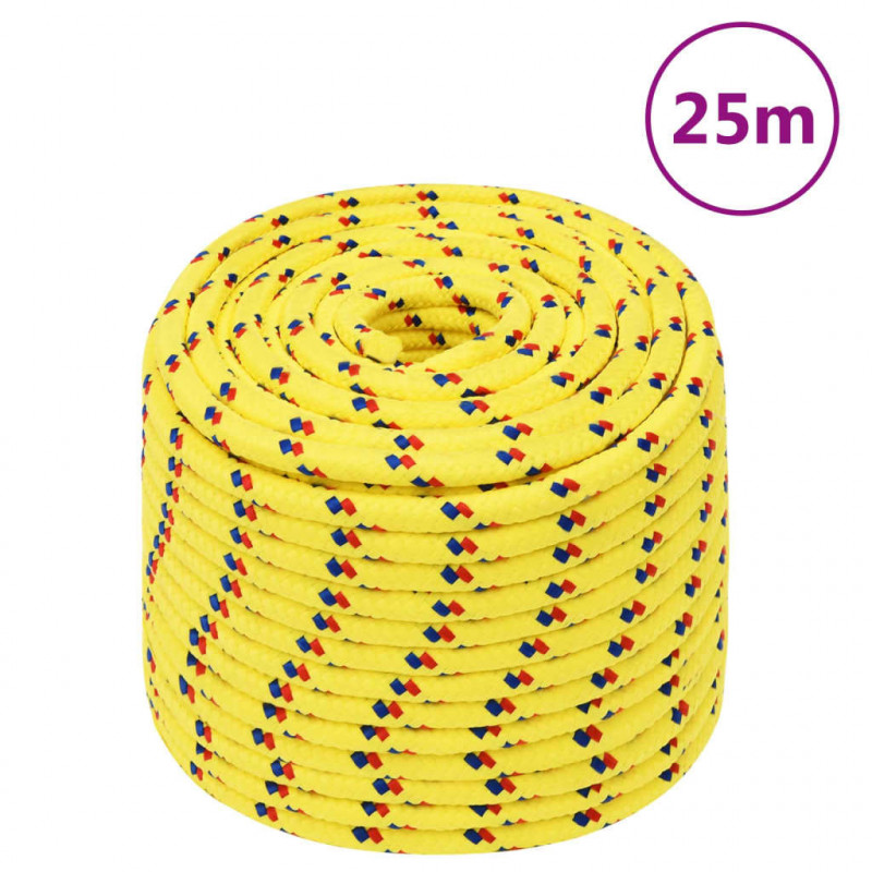 Linka żeglarska, żółta, 14 mm, 25 m, polipropylen