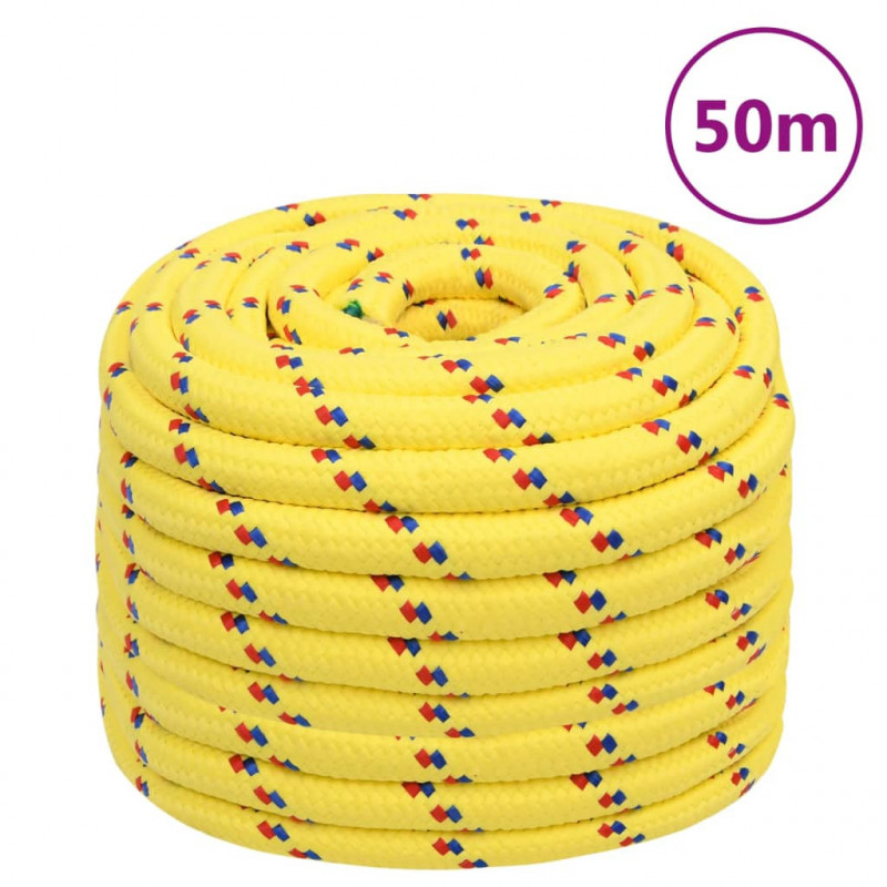 Linka żeglarska, żółta, 20 mm, 50 m, polipropylen