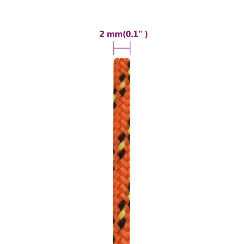 Linka żeglarska, pomarańczowa, 2 mm, 100 m, polipropylen