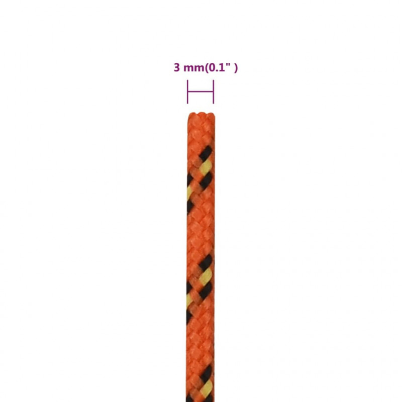 Linka żeglarska, pomarańczowa, 3 mm, 50 m, polipropylen