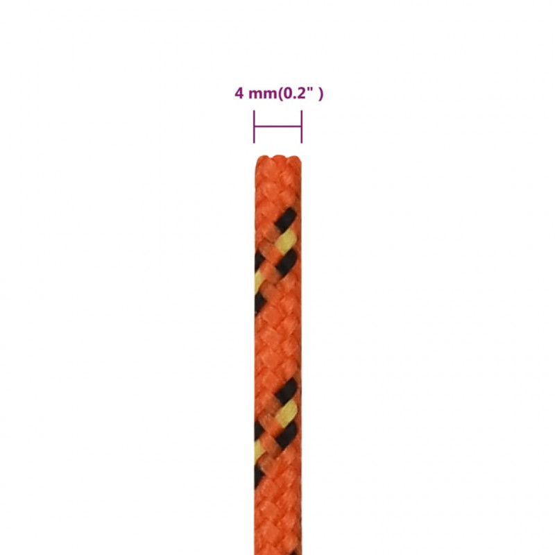 Linka żeglarska, pomarańczowa, 4 mm, 25 m, polipropylen
