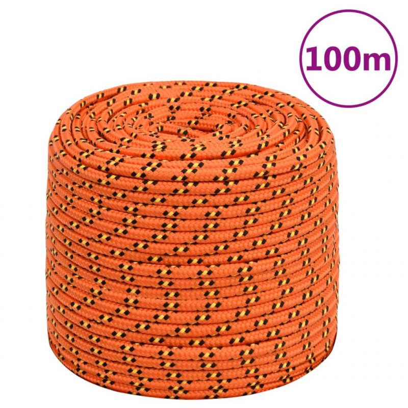 Linka żeglarska, pomarańczowa, 6 mm, 100 m, polipropylen