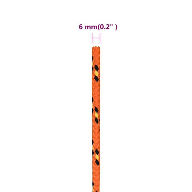 Linka żeglarska, pomarańczowa, 6 mm, 500 m, polipropylen