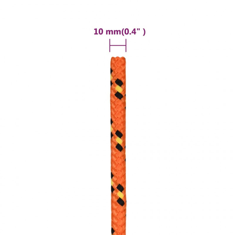Linka żeglarska, pomarańczowa, 10 mm, 25 m, polipropylen