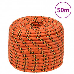 Linka żeglarska, pomarańczowa, 14 mm, 50 m, polipropylen