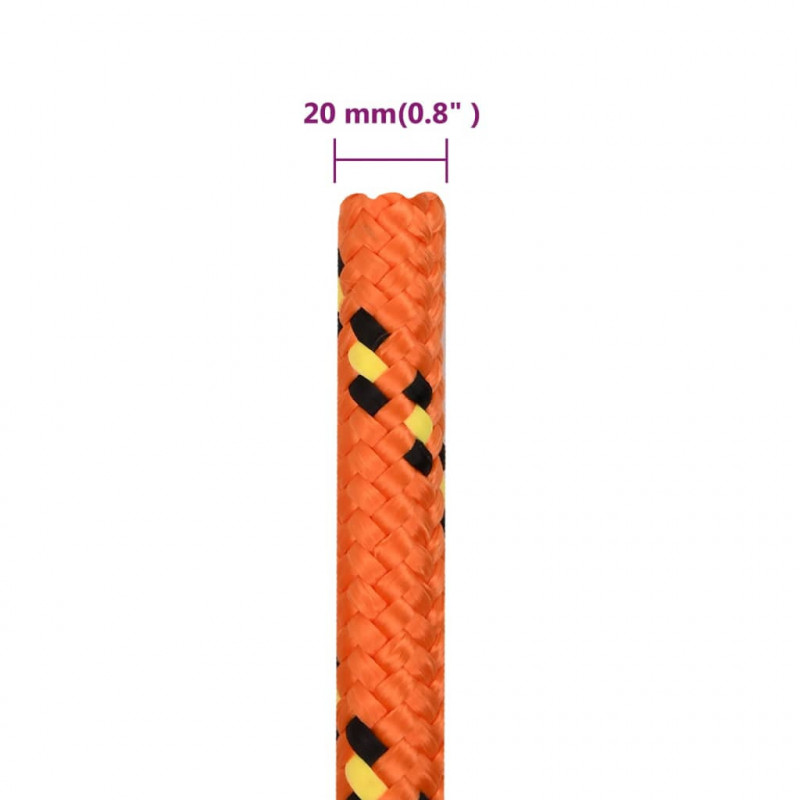 Linka żeglarska, pomarańczowa, 20 mm, 100 m, polipropylen