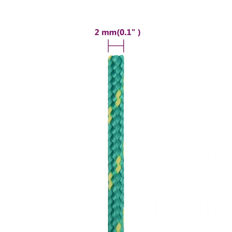 Linka żeglarska, zielona, 2 mm, 25 m, polipropylen