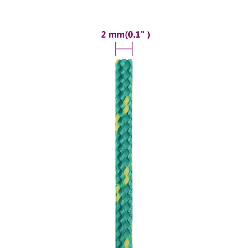 Linka żeglarska, zielona, 2 mm, 250 m, polipropylen