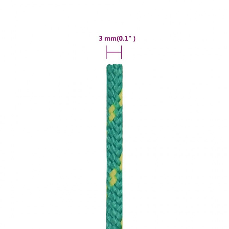 Linka żeglarska, zielona, 3 mm, 500 m, polipropylen