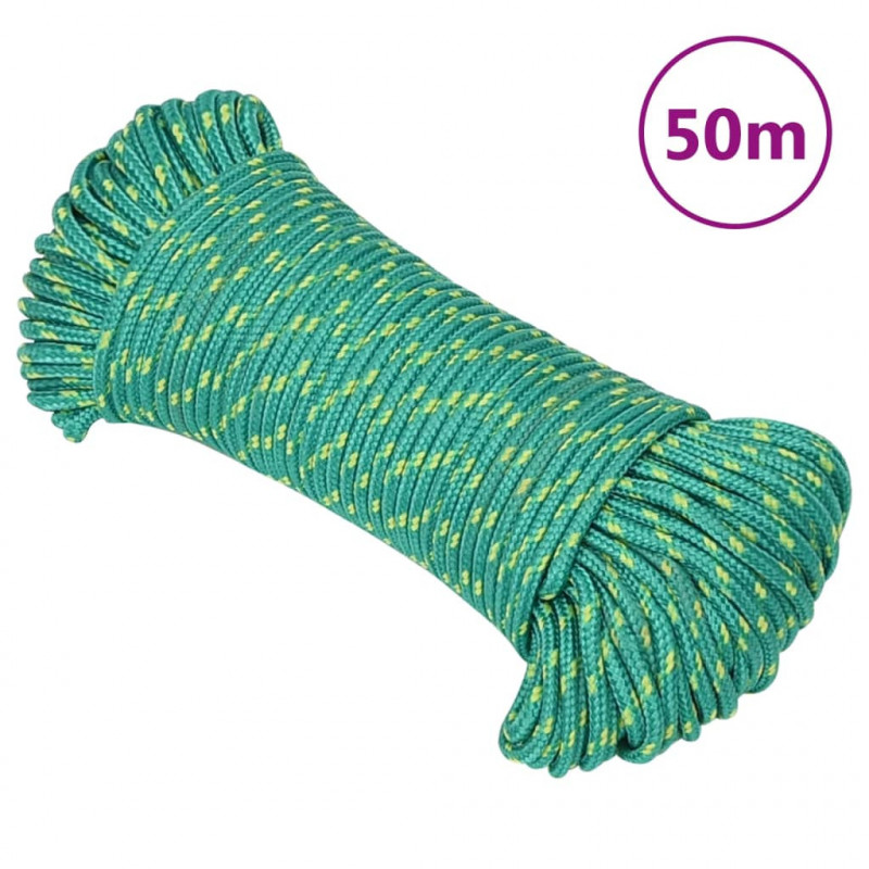 Linka żeglarska, zielona, 5 mm, 50 m, polipropylen