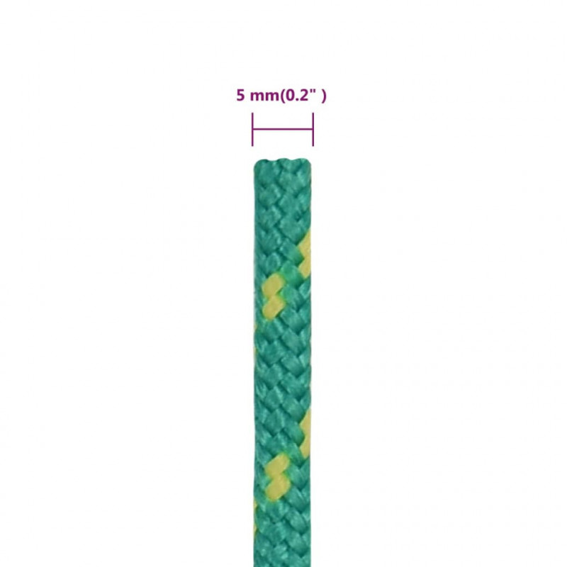 Linka żeglarska, zielona, 5 mm, 50 m, polipropylen