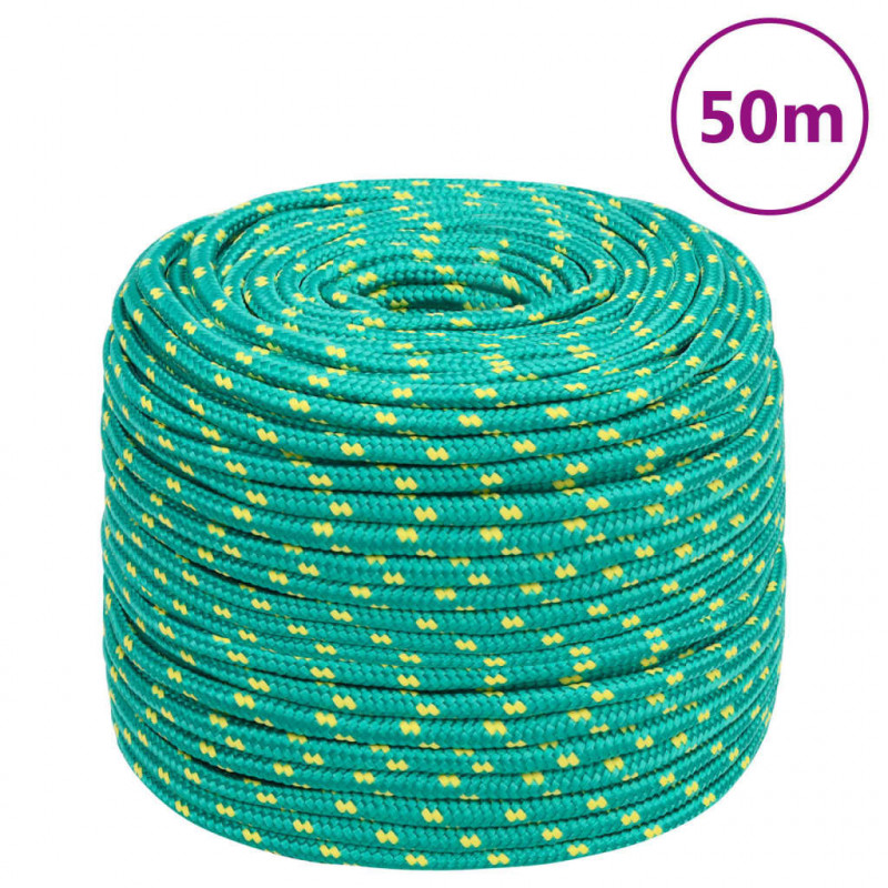 Linka żeglarska, zielona, 6 mm, 50 m, polipropylen