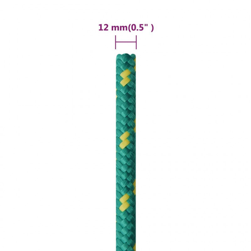 Linka żeglarska, zielona, 12 mm, 50 m, polipropylen
