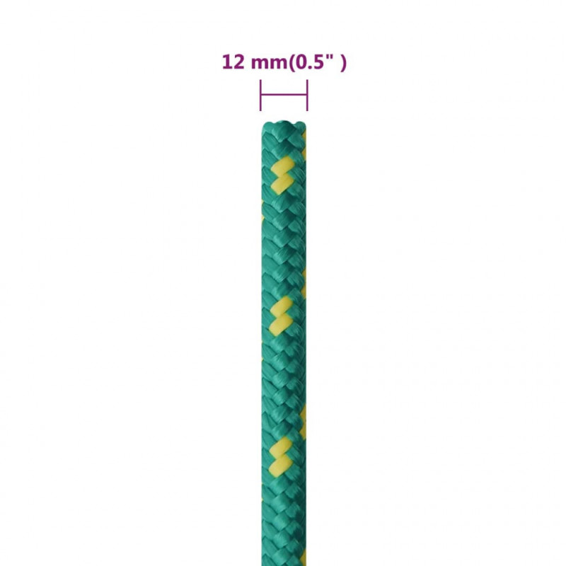 Linka żeglarska, zielona, 12 mm, 250 m, polipropylen