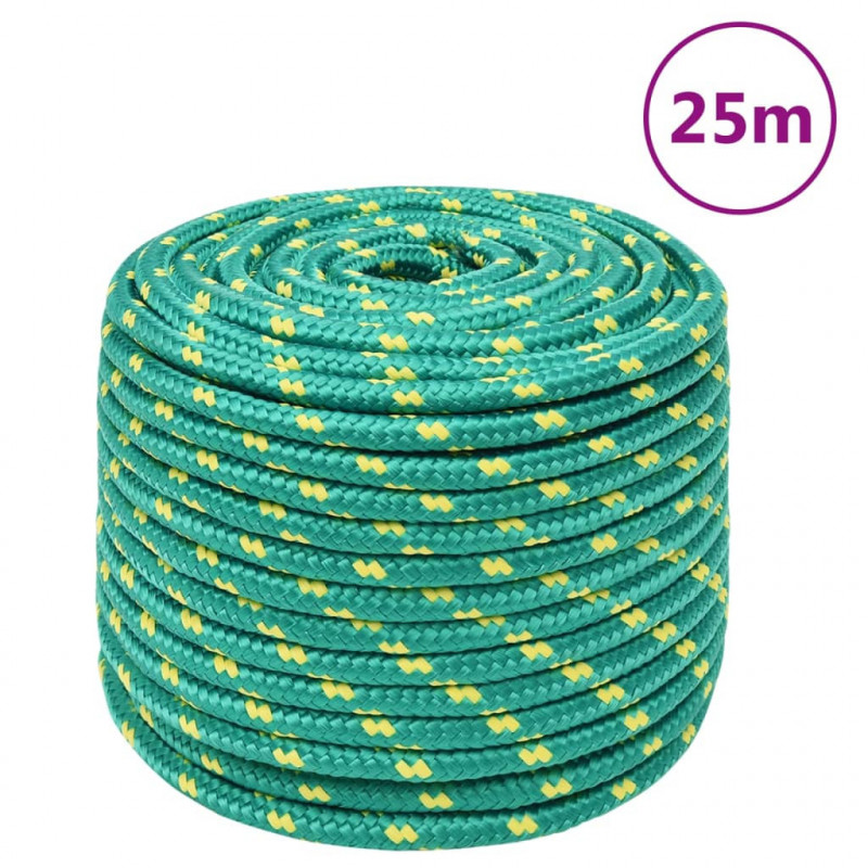 Linka żeglarska, zielona, 14 mm, 25 m, polipropylen