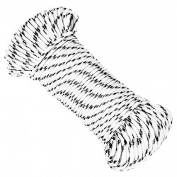 Pleciona linka żeglarska, biała, 4 mm x 25 m, poliester