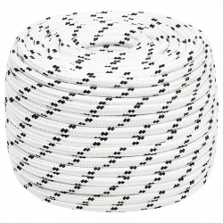 Pleciona linka żeglarska, biała, 14mm x 25 m, poliester
