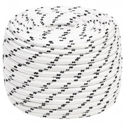 Pleciona linka żeglarska, biała, 14 mm x 250 m, poliester