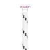 Pleciona linka żeglarska, biała, 14 mm x 250 m, poliester
