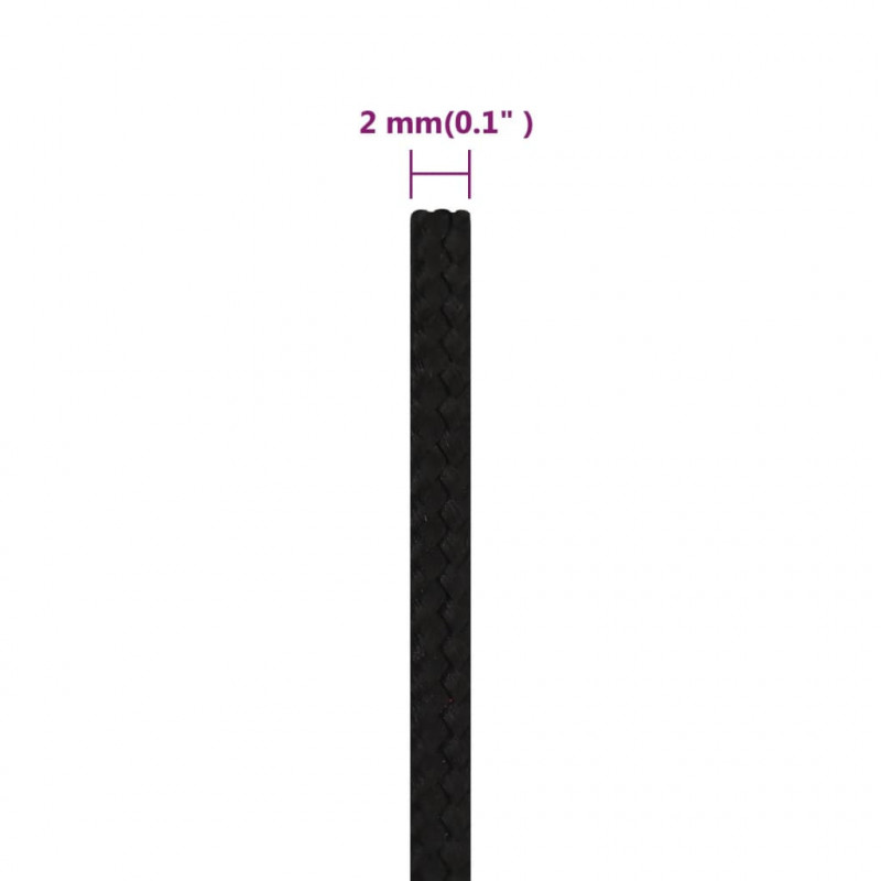 LinKa robocza, czarna, 2 mm, 100 m, poliester