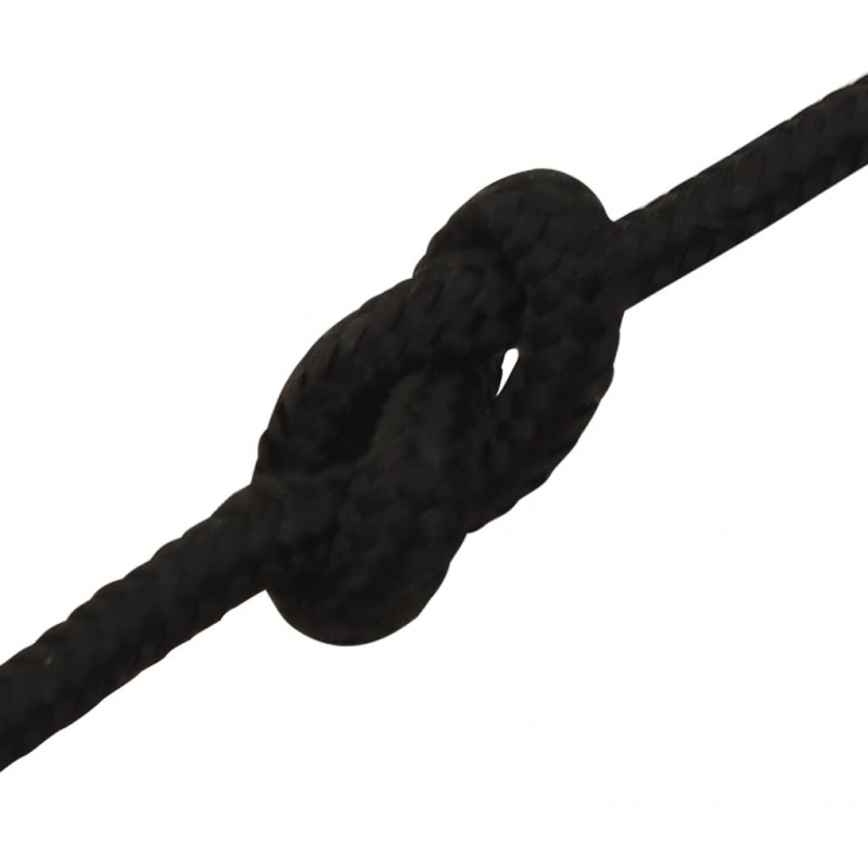 Linka robocza, czarna, 4 mm, 25 m, poliester