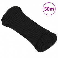 Linka robocza, czarna, 5 mm, 50 m, poliester