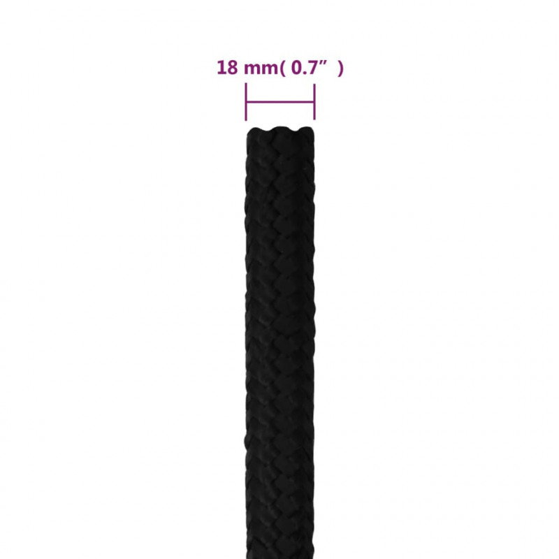 Linka robocza, czarna, 18 mm, 25 m, poliester