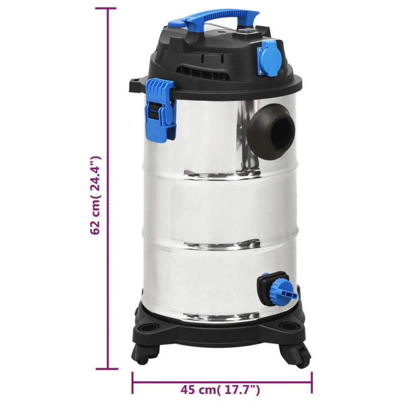 Odkurzacz na mokro i na sucho, 1200 W, 30 L, srebrny