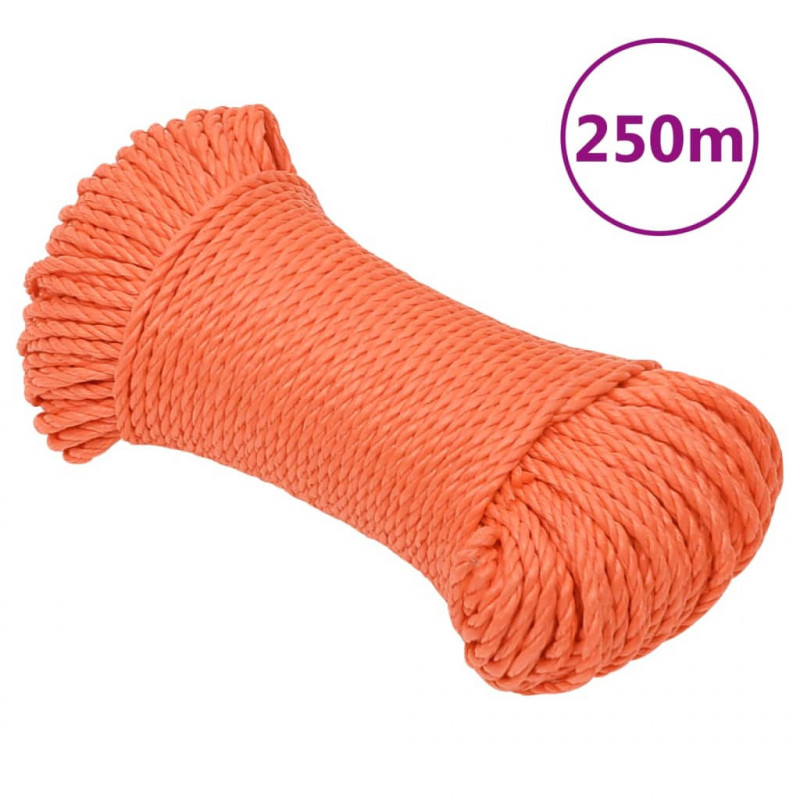 Linka robocza, pomarańczowa, 8 mm, 250 m, polipropylen