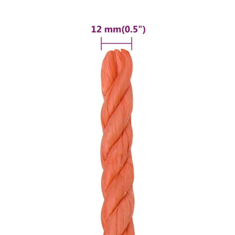 Linka robocza, pomarańczowa, 12 mm, 25 m, polipropylen