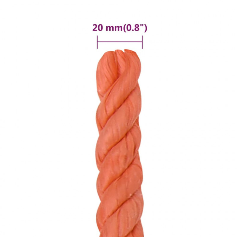 Linka robocza, pomarańczowa, 20 mm, 100 m, polipropylen