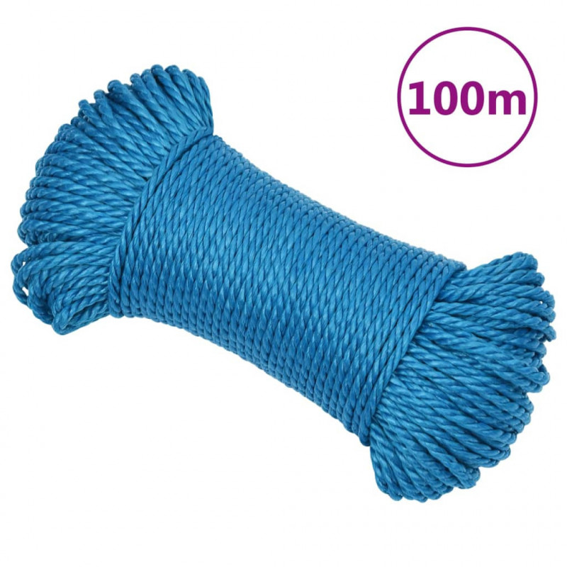 Linka robocza, niebieska, 6 mm, 100 m, polipropylen