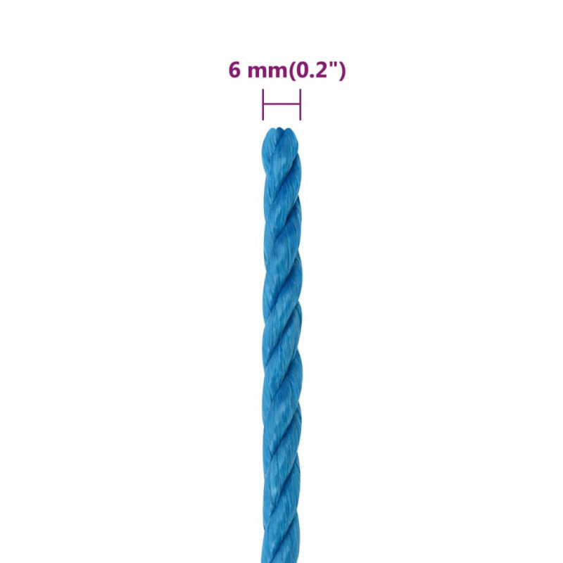 Linka robocza, niebieska, 6 mm, 100 m, polipropylen