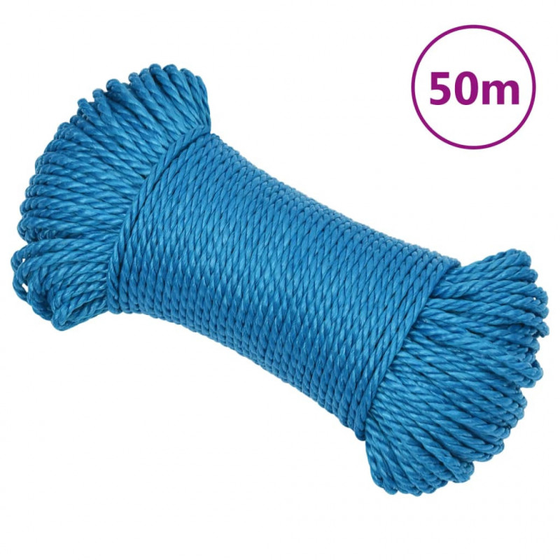 Linka robocza, niebieska, 8 mm, 50 m, polipropylen