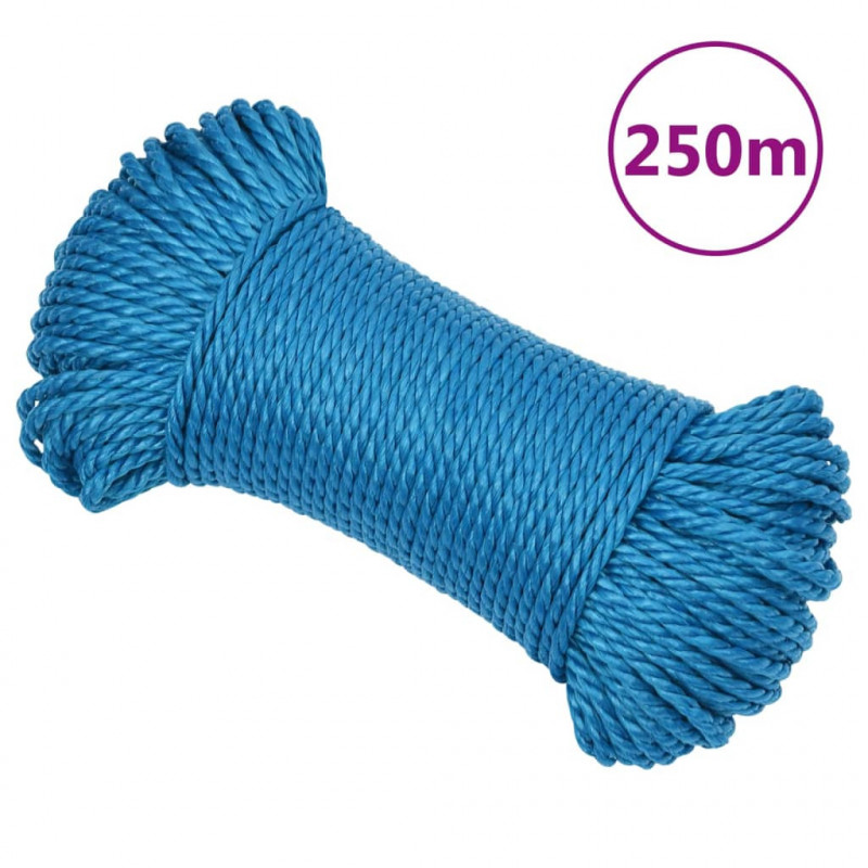 Linka robocza, niebieska, 8 mm, 250 m, polipropylen