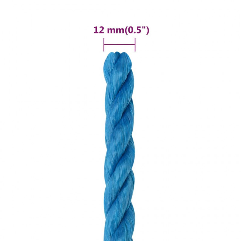 Linka robocza, niebieska, 12 mm, 25 m, polipropylen