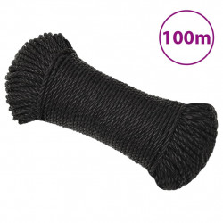 Linka robocza, czarna, 3 mm, 100 m, polipropylen