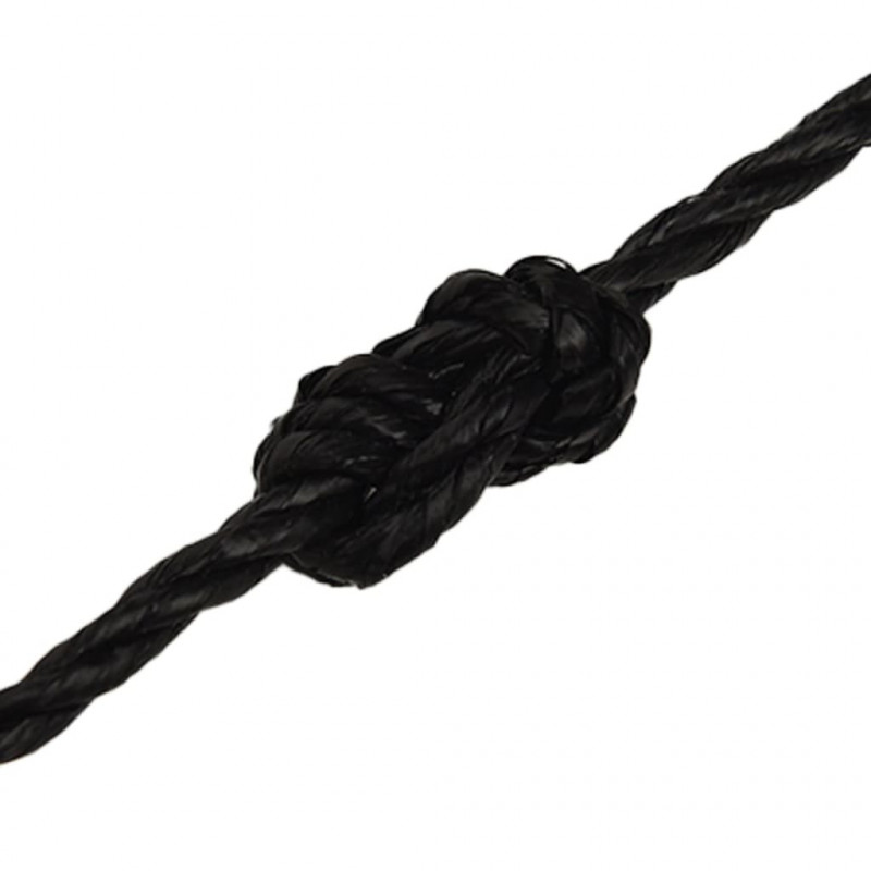 Linka robocza, czarna, 8 mm, 25 m, polipropylen