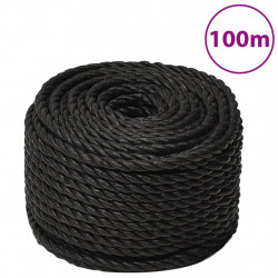 Linka robocza, czarna, 12 mm, 100 m, polipropylen