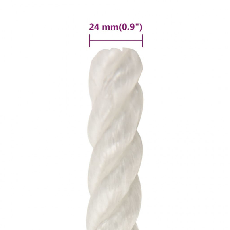 Linka robocza, biała, 24 mm, 50 m, polipropylen