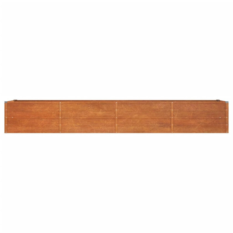 Podwyższona donica, rdzawa, 320x80x45 cm, stal kortenowska